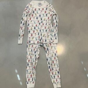 Hanna Andersson White Pajama Set with Colorful Lights